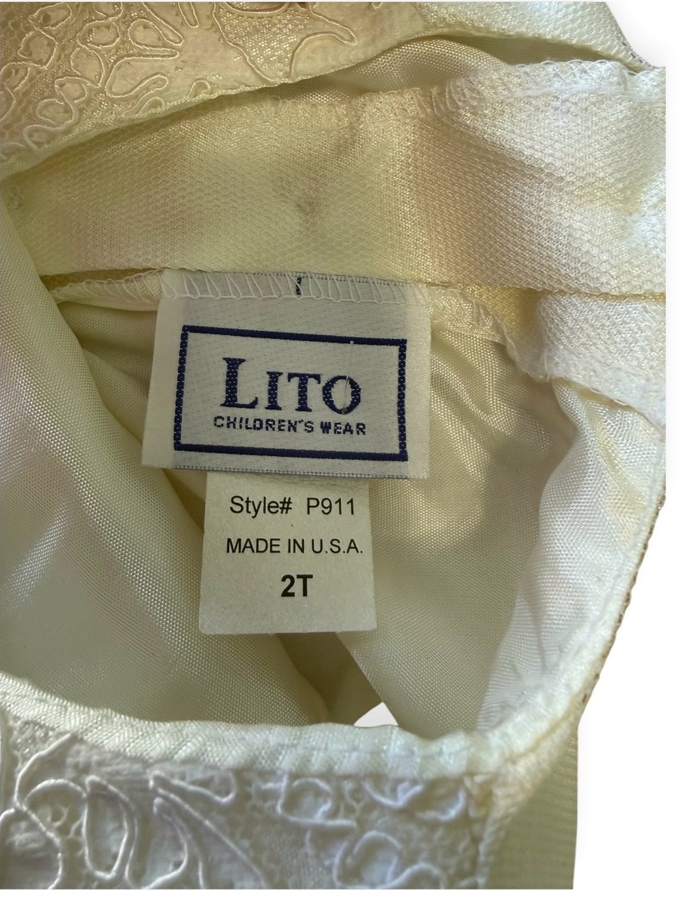 Vtg NWT New Lito 2T Dress White Ruffled Pageant, Flower Girl Sz 2T - Picture 6 of 8
